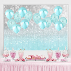 Lofaris Cyan Glitter Balloon Bokeh Backdrop for Birthday Party