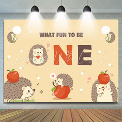 Lofaris Dandelion Apple Hedgehog Happy 1st Birthday Backdrop