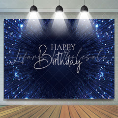 Lofaris Dark Blue String Dots Bokeh Black Birthday Backdrop