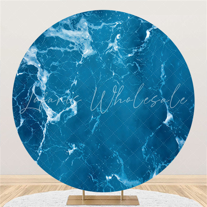 Lofaris Dark Blue Water Summer Theme Round Backdrop For Party