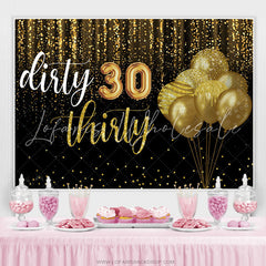 Lofaris Dark Brown Dirty Thirty Balloons Birthday Backdrop