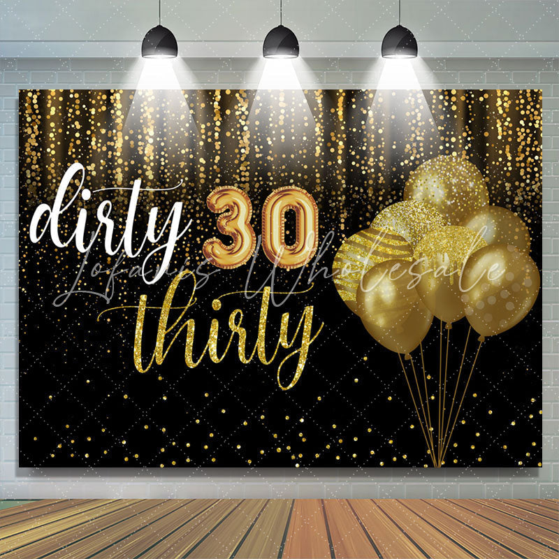 Lofaris Dark Brown Dirty Thirty Balloons Birthday Backdrop