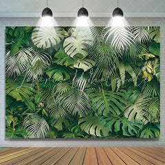 Lofaris Dark Green Leaves Nature Spring Birthday Party Backdrop