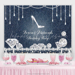 Lofaris Denim and Diamonds Jean High Heel Birthday Backdrop