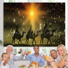 Lofaris Desert Camel Starlight Holy Baby Shower Banner