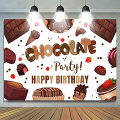 Lofaris Dessert Chocolate Party Happy Birthday Backdrop