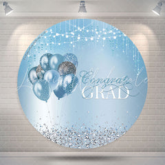 Lofaris Diamond Sparkling Blue Circle Backdrop For Graduation