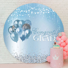 Lofaris Diamond Sparkling Blue Circle Backdrop For Graduation