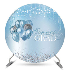 Lofaris Diamond Sparkling Blue Circle Backdrop For Graduation