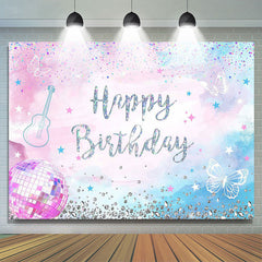 Lofaris Diamonds Sparkle Pink Blue Happy Birthday Backdrop