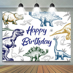 Lofaris Dinosaur Stick Figure Birthday Backdrop For Boy