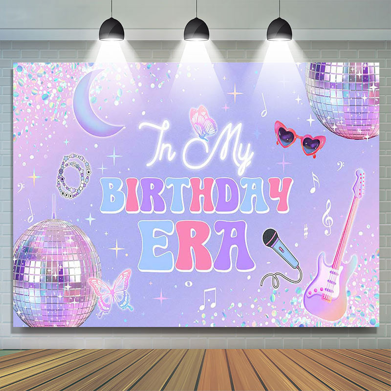 Lofaris Disco Dance Ball Sparkling Guitar Birthday Backdrop