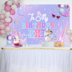 Lofaris Disco Dance Ball Sparkling Guitar Birthday Backdrop