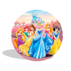 Disney Princess Birthday Party Round Backdrop Cover Plinth Cylinder Pedestal Cloth Cover