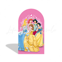 Disney Princess Happy Birthday Party Arch Backdrop Wall Cloth Cover