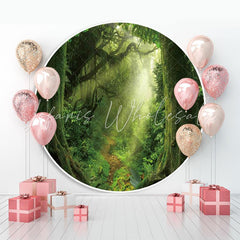 Lofaris Dreamy Jungle Circle Magic Forest Round Backdrop