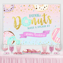 Lofaris Dunk Donut Glitter Happy Birthday Backdrop For Girl