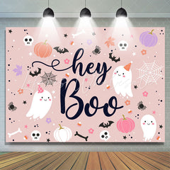 Lofaris Dusty Pink Hey Boo Halloween Ghost Baby Shower Backdrop