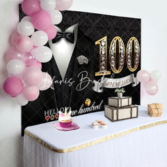 Lofaris Elegant Gentleman Suit Poker 100th Birthday Backdrop