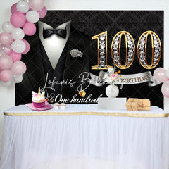 Lofaris Elegant Gentleman Suit Poker 100th Birthday Backdrop