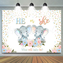 Lofaris Elephant And Floral Cute Baby Shower Backdrop