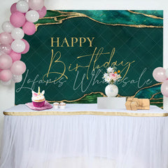 Lofaris Emerald Green And Gold Glitter Birthday Backdrop