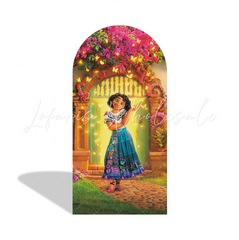 Encanto Mirabel Isabella Happy Birthday Party Arch Backdrop Wall Cloth Cover