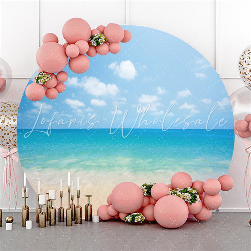 Lofaris Endless Empty Sea And Sky Hawaii Theme Round Backdrop