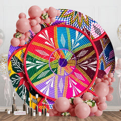 Lofaris Ethiopian Floral Pattern Baskets Circle Backdrop