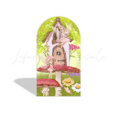 Fairy Theme Birthday Party Arch Backdrop Wall Cloth Cover