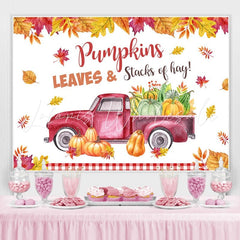 Lofaris Fall Pumpkin Leaves Photoshoot Backdrop for Party