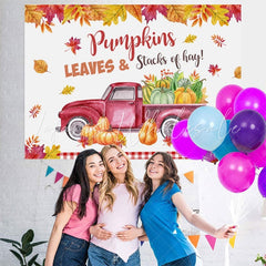 Lofaris Fall Pumpkin Leaves Photoshoot Backdrop for Party