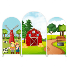 Farm arch Birthday Party Arch Backdrop Wall Cloth Cover