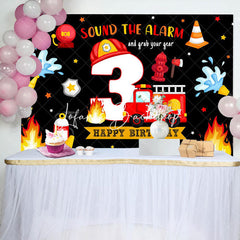 Lofaris Firefighting Sound The Alarm 3rd Birthday Backdrop