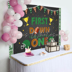 Lofaris First Down Rookie Sports Boys 1st Birthday Backdrop