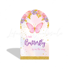 Flora Butterfly Happy Birthday Party Arch Backdrop Wall Cloth Cover