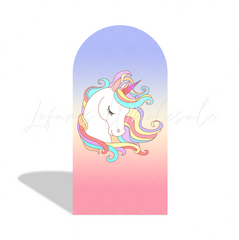 Flora Gold Glitter Unicorn Theme Happy Birthday Party Arch Backdrop Wall Cloth Cover