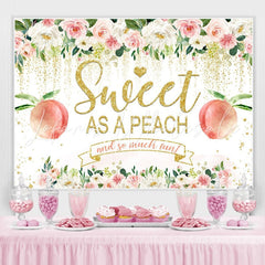 Lofaris Floral And Glitter Sweet Peach Baby Shower Backdrop