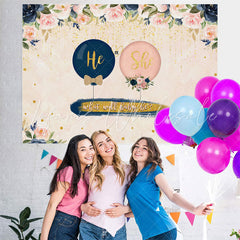 Lofaris Floral And Glitter With Balloons Baby Shower Backdrop