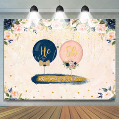 Lofaris Floral And Glitter With Balloons Baby Shower Backdrop