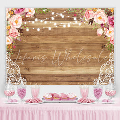 Lofaris Floral And Glitter Wooden Backdrop For Wedding Party