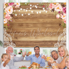 Lofaris Floral And Glitter Wooden Backdrop For Wedding Party