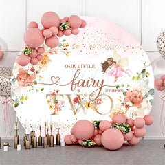 Lofaris Floral Fairy Round 2nd Birthday Backdrop For Girls