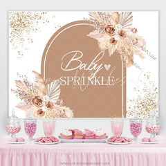 Lofaris Floral Glitter Sprinkle Boho Baby Shower Backdrop