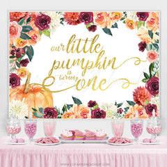 Lofaris Floral Little Pimpkin Is Turning One Birthday Backdrop