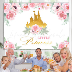 Lofaris Floral Pink Litter Princess Birthday Party Backdrop for Photo