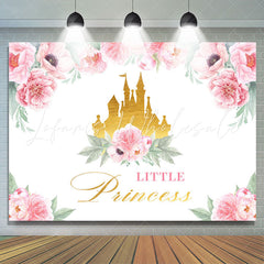 Lofaris Floral Pink Litter Princess Birthday Party Backdrop for Photo