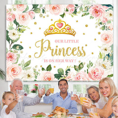 Lofaris Floral Princess Is On The Way Baby Shower Backdrop