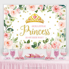 Lofaris Floral Princess Is On The Way Baby Shower Backdrop