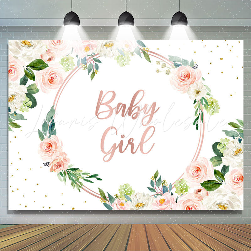 Lofaris Floral Rose Gold Lovely Spring Baby Shower Backdrop